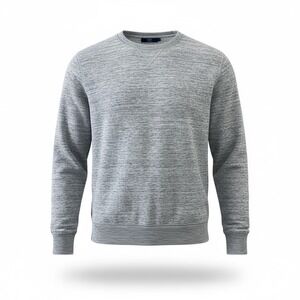 J Crew Factory Mens Gray Heathered Sweatshirt V-Stitch Pullover Long Sleeve Top
